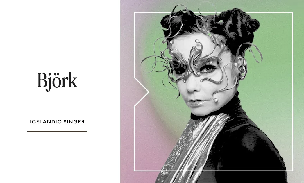 Biork is an Icelandic singer known for her captivating voice and distinctive style. Hailing from Scandinavia, she embodies the grace and talent often associated with Scandinavian women in the music industry.